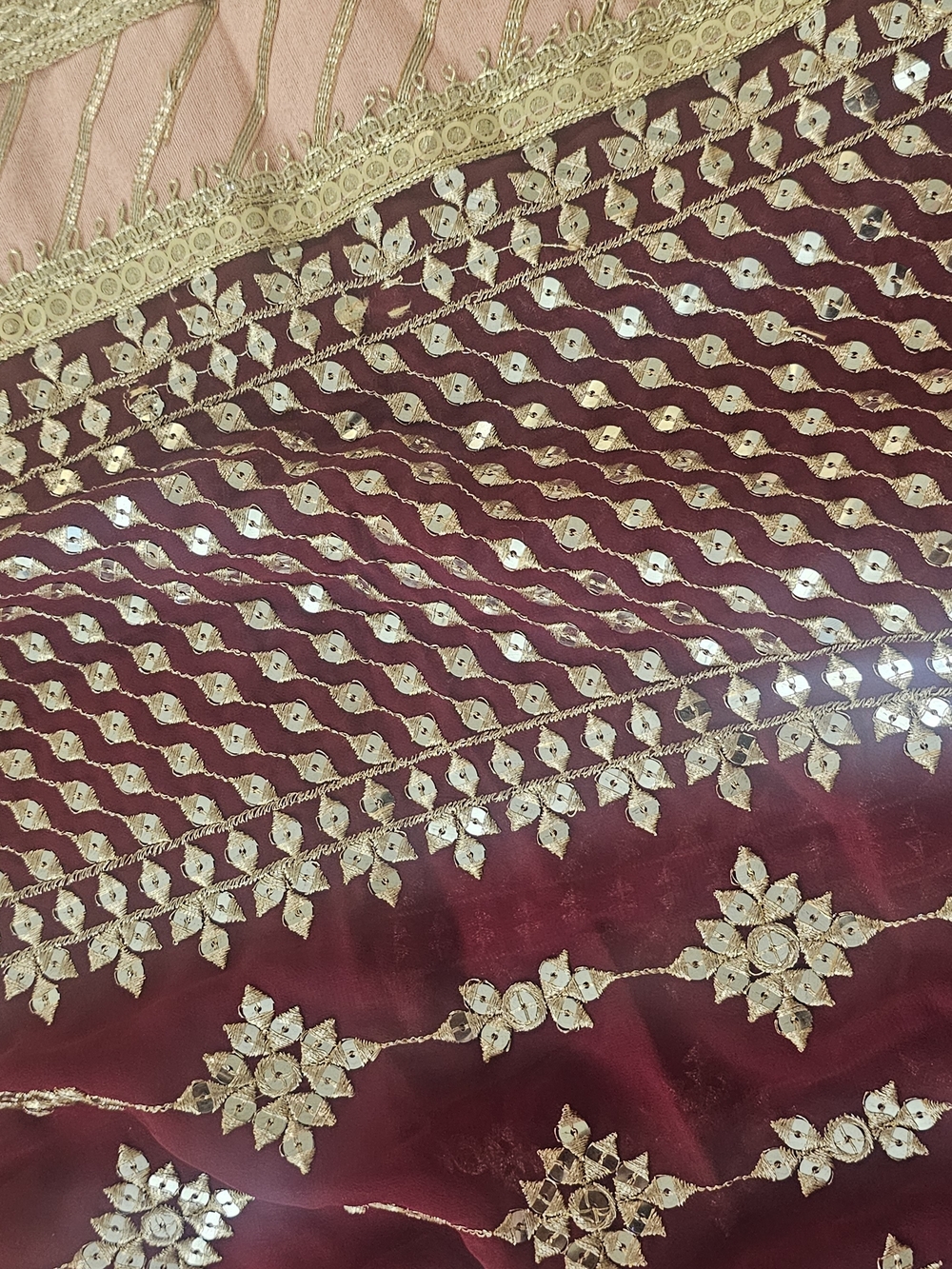 Embellished Maroon & Silver Women's Chaniya Choli